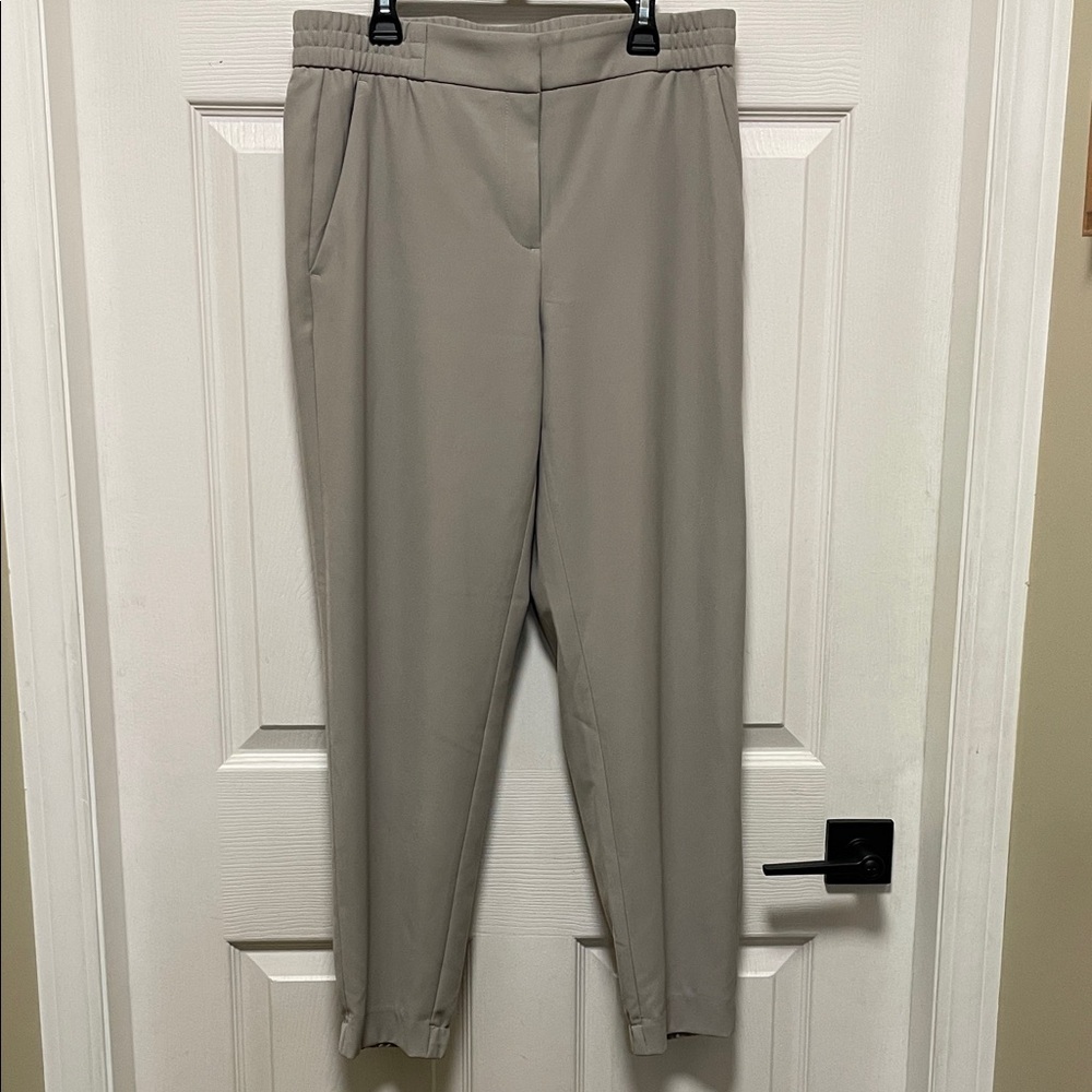 RW&CO. | Sand | Flat Front | Elastic Waist | Tapered Dress Pants | Size 8